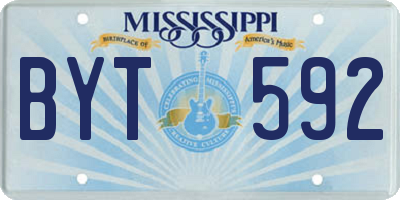 MS license plate BYT592