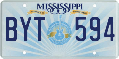 MS license plate BYT594