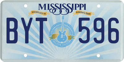 MS license plate BYT596
