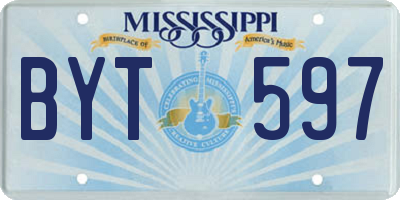 MS license plate BYT597