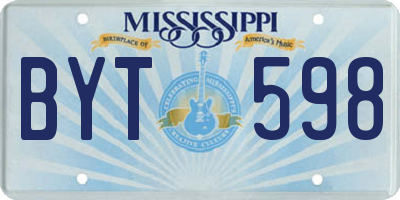 MS license plate BYT598