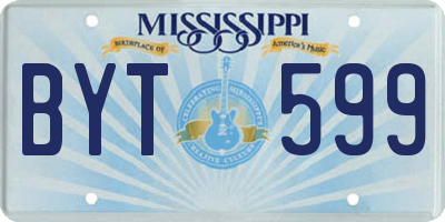 MS license plate BYT599