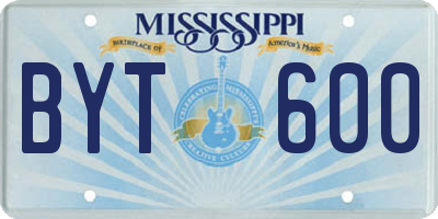 MS license plate BYT600