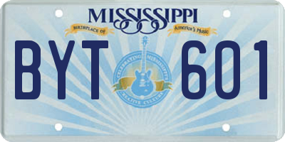 MS license plate BYT601