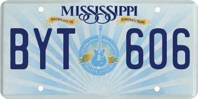 MS license plate BYT606