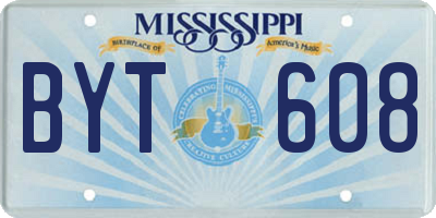MS license plate BYT608