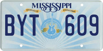 MS license plate BYT609