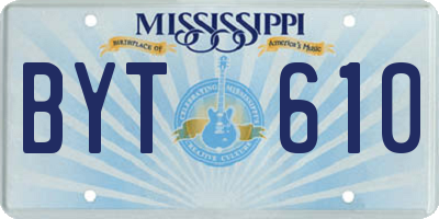 MS license plate BYT610