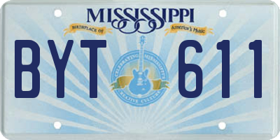 MS license plate BYT611