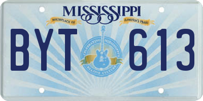 MS license plate BYT613