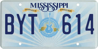 MS license plate BYT614