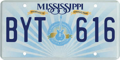 MS license plate BYT616