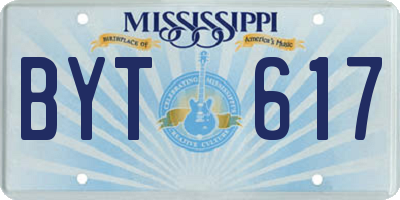 MS license plate BYT617