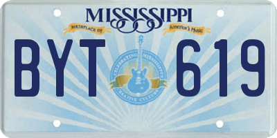 MS license plate BYT619