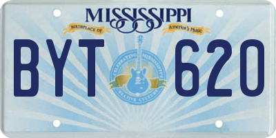 MS license plate BYT620