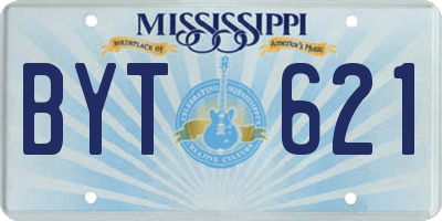 MS license plate BYT621