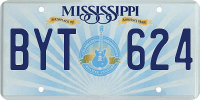 MS license plate BYT624