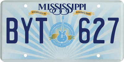 MS license plate BYT627