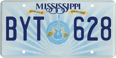 MS license plate BYT628