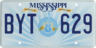 MS license plate BYT629