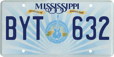 MS license plate BYT632