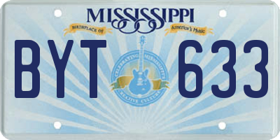 MS license plate BYT633