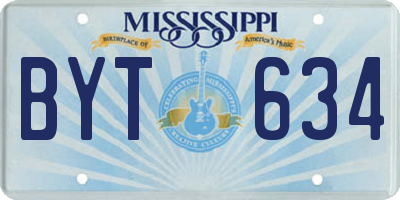 MS license plate BYT634