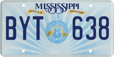 MS license plate BYT638