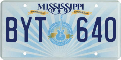 MS license plate BYT640
