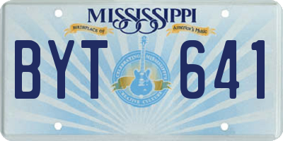 MS license plate BYT641