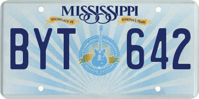 MS license plate BYT642