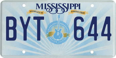 MS license plate BYT644