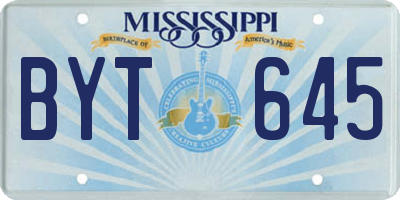 MS license plate BYT645