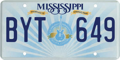 MS license plate BYT649