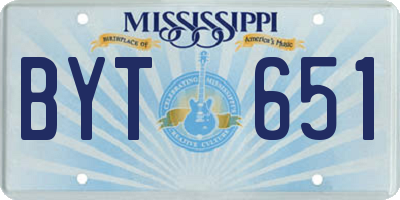 MS license plate BYT651