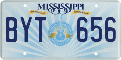 MS license plate BYT656