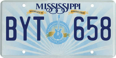 MS license plate BYT658