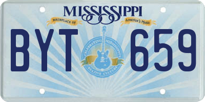 MS license plate BYT659