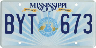 MS license plate BYT673