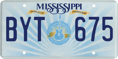 MS license plate BYT675