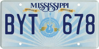 MS license plate BYT678