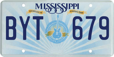 MS license plate BYT679