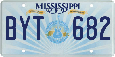 MS license plate BYT682