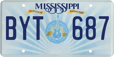 MS license plate BYT687