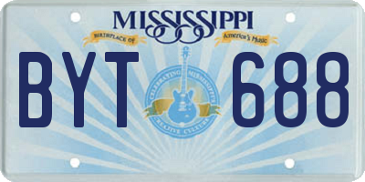 MS license plate BYT688