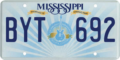 MS license plate BYT692