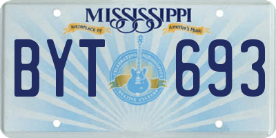 MS license plate BYT693