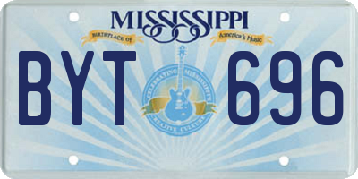 MS license plate BYT696