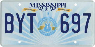 MS license plate BYT697