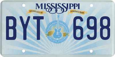 MS license plate BYT698